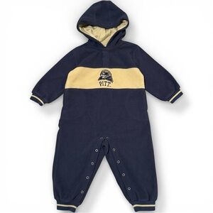 Vintage University of Pittsburgh Pitt Panthers Fleece baby one piece romper 24m